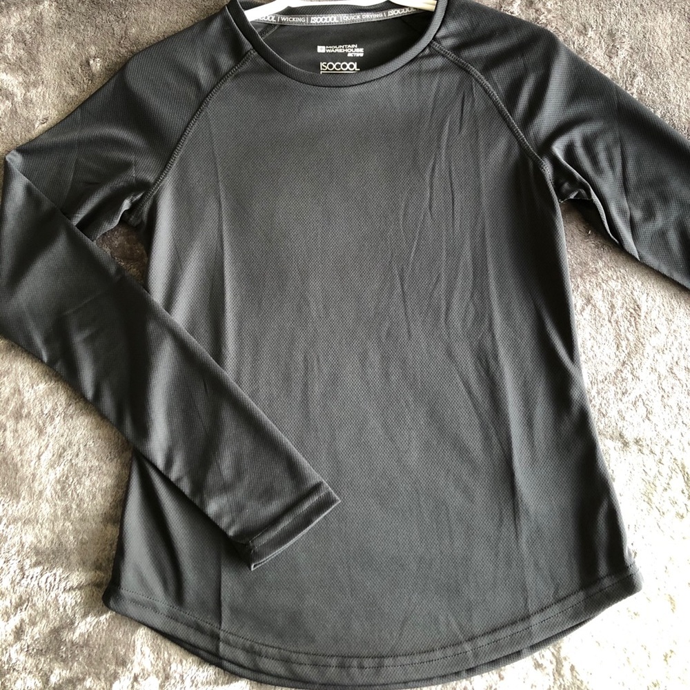 Athletic Black Long Sleeve Top